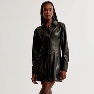 ABERCROMBIE & FITCH - VEGAN LEATHER SHIRT DRESS